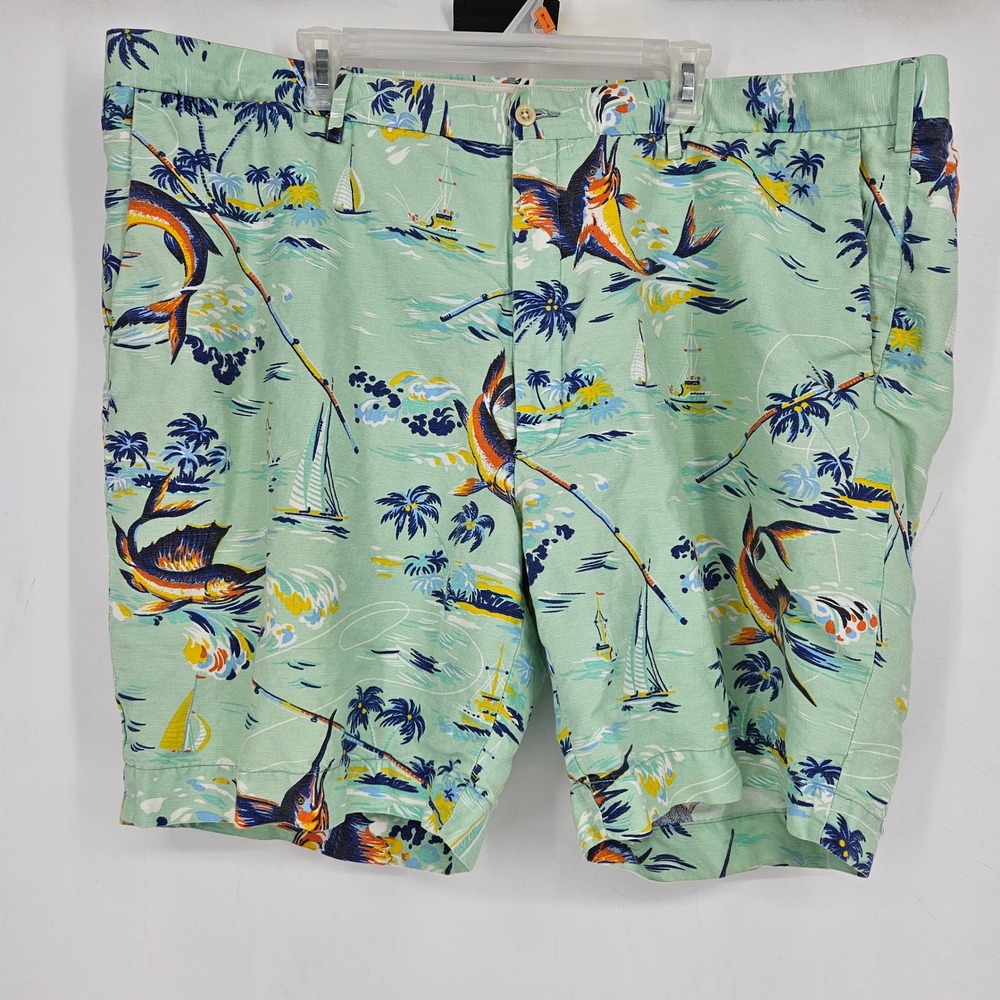 Polo Ralph Lauren Shorts Mens 48B‎ Chino Classic Casual Marlins All Over Print